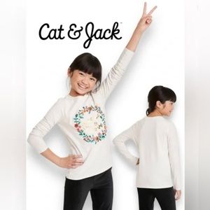 Cat & Jack Girls Peace And Love Long Sleeve Graphic T Shirt